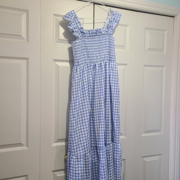 OMZIN Plaid Maxi Smocked Sundress - Picture 1 of 4